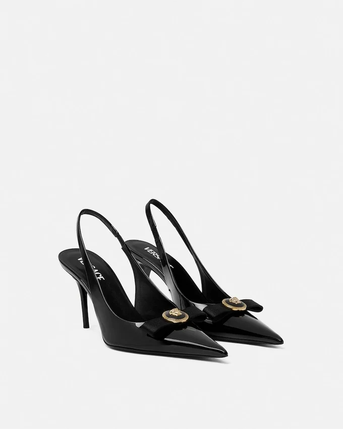 Gianni Ribbon Patent Slingbacks 85 mm Gianni Ribbon Patent Slingbacks 85 mm