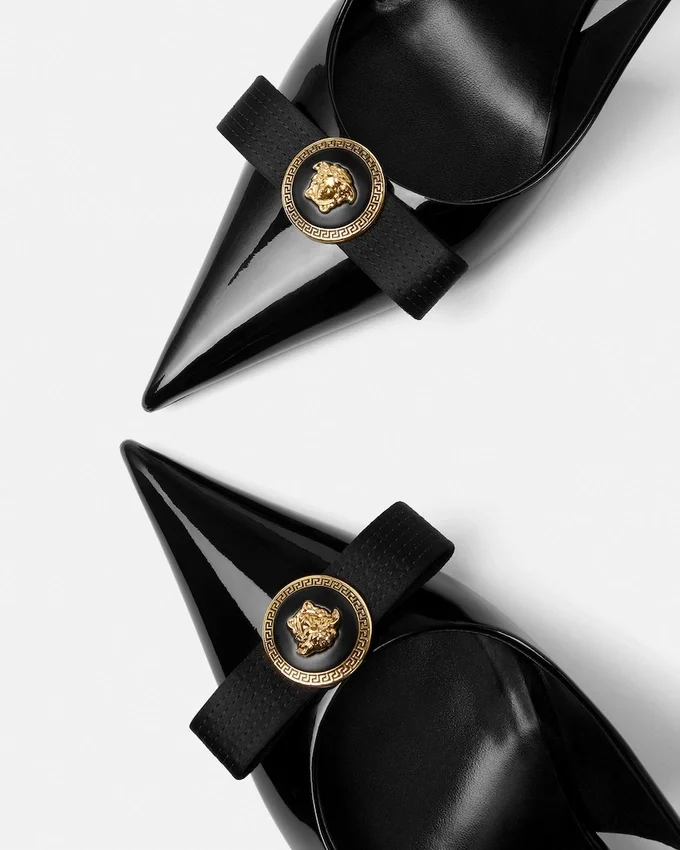 Gianni Ribbon Patent Slingbacks 85 mm Gianni Ribbon Patent Slingbacks 85 mm