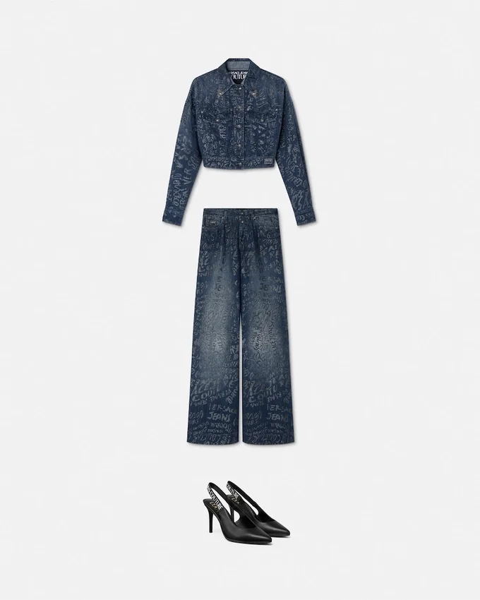 Glitter Logomania Wide-Leg Jeans Glitter Logomania Wide-Leg Jeans