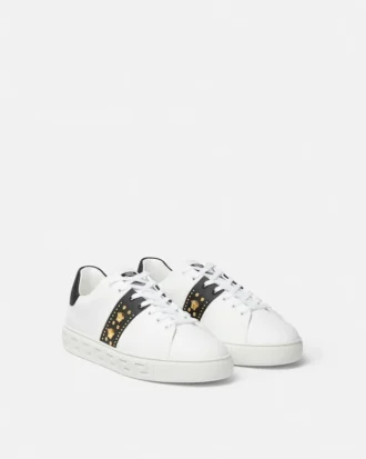 Greca Embellished Nylon Sneakers