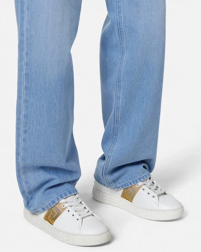 Greca Embellished Nylon Sneakers Greca Embellished Nylon Sneakers
