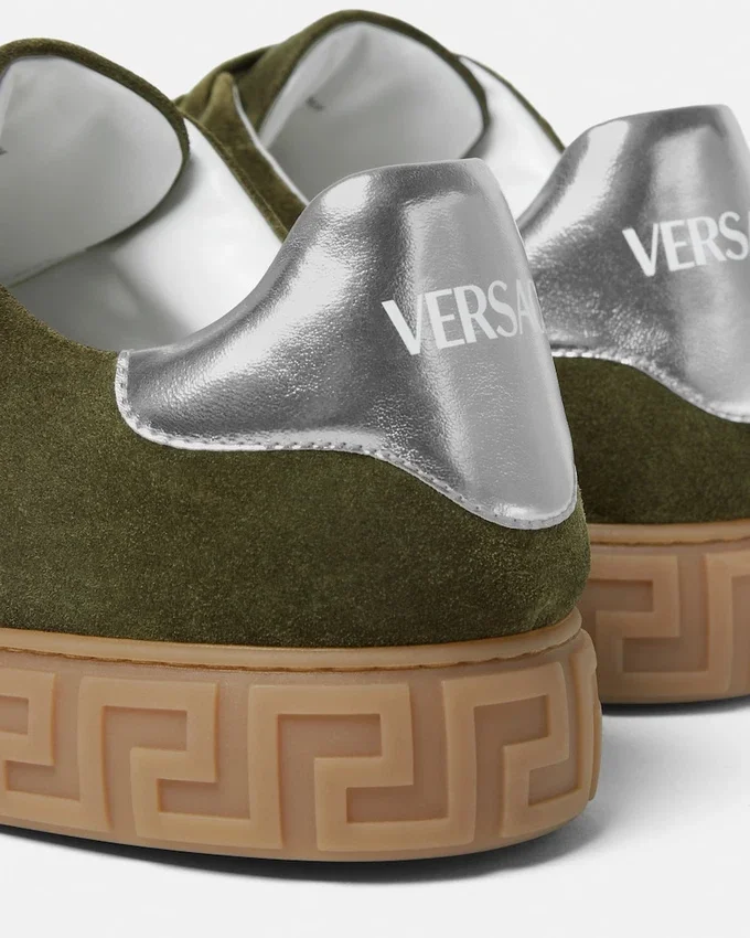 Greca Embellished Suede Sneakers Greca Embellished Suede Sneakers