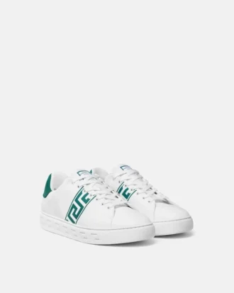 Greca Embroidered Nylon Sneakers