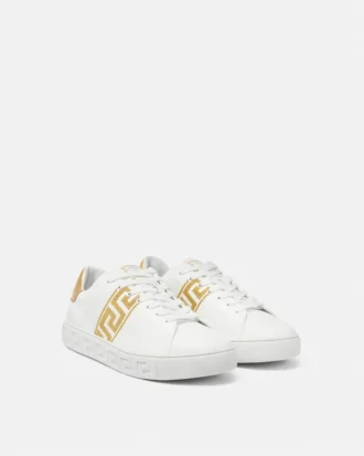 Greca Embroidered Nylon Sneakers