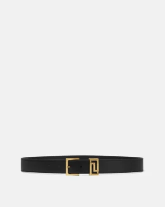 Greca Leather Belt 3 cm