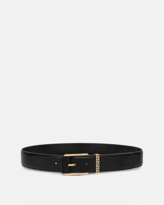 Greca Leather Belt  4 cm