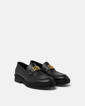 Greca Leather Loafers