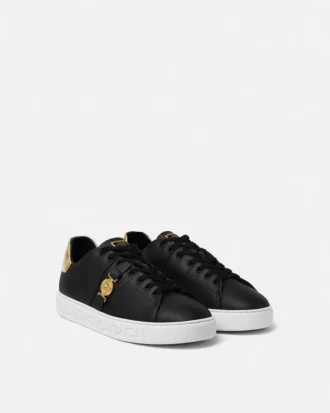 Greca Leather Sneakers