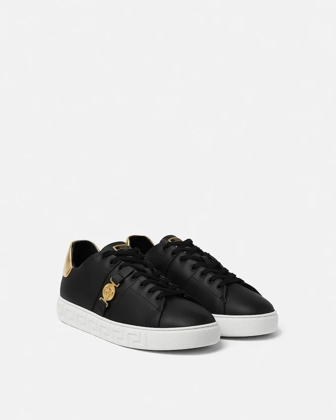Greca Leather Sneakers Greca Leather Sneakers