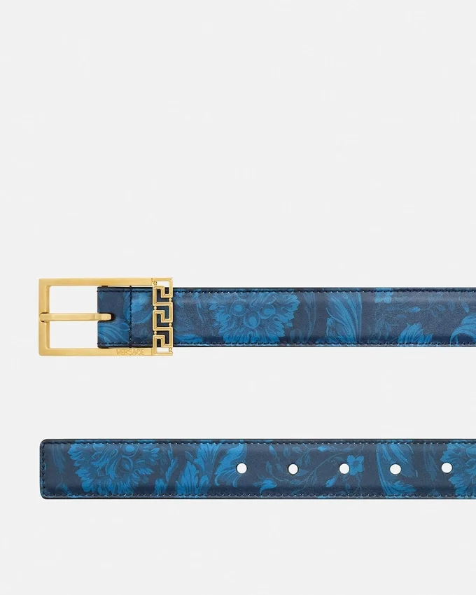 Greca Printed Leather Belt 3 cm Greca Printed Leather Belt 3 cm
