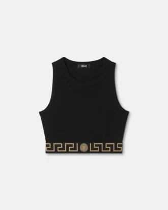 Jacquard Cotton-Jersey Crop Top