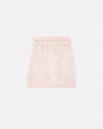 Jacquard Mohair Knit Mini Skirt