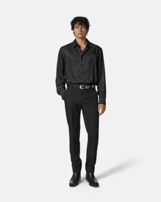Jacquard Silk-Blend Regular Shirt