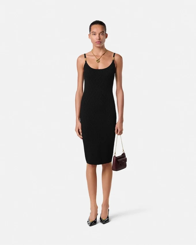 Jacquard Stretch Viscose Fitted Knit Mini Dress Jacquard Stretch Viscose Fitted Knit Mini Dress
