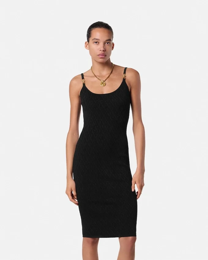 Jacquard Stretch Viscose Fitted Knit Mini Dress Jacquard Stretch Viscose Fitted Knit Mini Dress