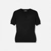 Jacquard Stretch Viscose Fitted Knit T-Shirt Jacquard Stretch Viscose Fitted Knit T-Shirt