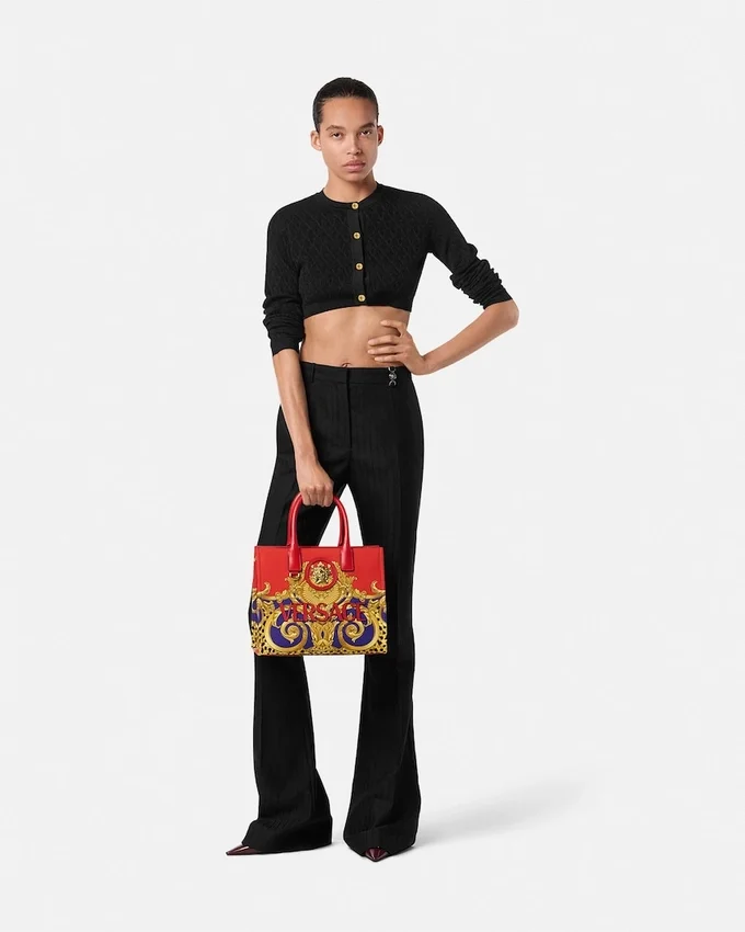 Jacquard Stretch Viscose Knit Crop Cardigan Jacquard Stretch Viscose Knit Crop Cardigan