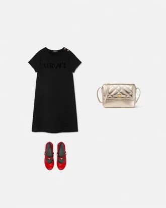 Kids Embellished Milano-Stitch Flared Dress