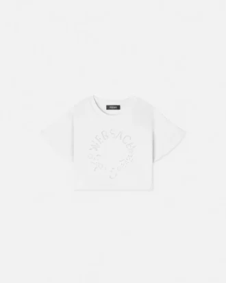Kids Embroidered Cotton-Jersey Crop Sweatshirt