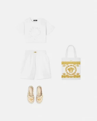 Kids Embroidered Cotton-Jersey Crop Sweatshirt