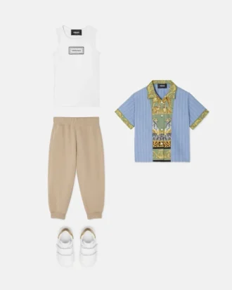 Kids Embroidered Cotton-Jersey Sweatpants