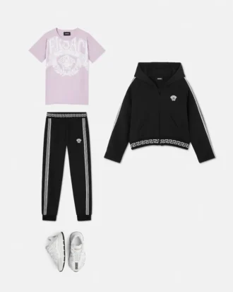 Kids Embroidered Cotton-Jersey Sweatpants