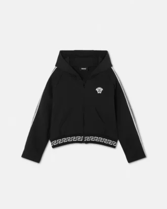 Kids Embroidered Cotton-Jersey Zip Hoodie