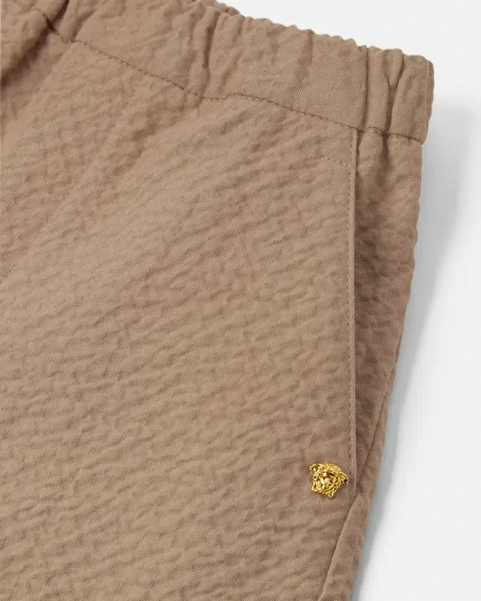 Kids Embroidered Cotton-Seersucker Shorts Kids Embroidered Cotton-Seersucker Shorts