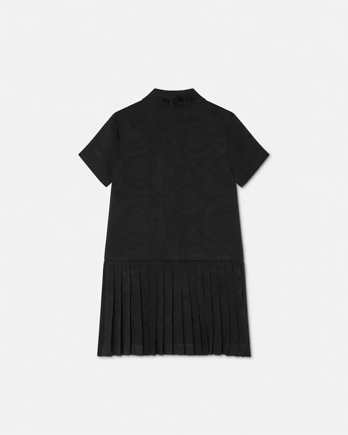 Kids Jacquard Satin Pleated Shirt Dress Kids Jacquard Satin Pleated Shirt Dress