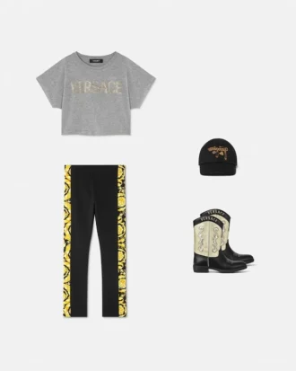 Kids Printed Cotton-Jersey Leggings