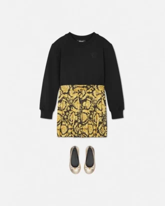 Kids Printed Cotton-Jersey Twill Sweatshirt Dress