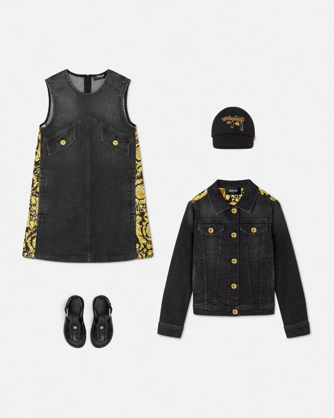 Kids Printed Denim Dress Kids Printed Denim Dress