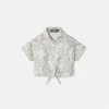 Kids Printed Silk Twill Crop Shirt Kids Printed Silk Twill Crop Shirt