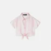 Kids Printed Silk Twill Crop Shirt Kids Printed Silk Twill Crop Shirt