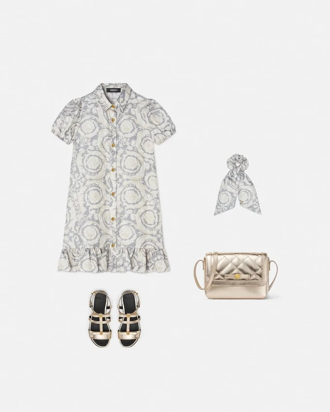 Kids Printed Silk Twill Shirt Dress Kids Printed Silk Twill Shirt Dress