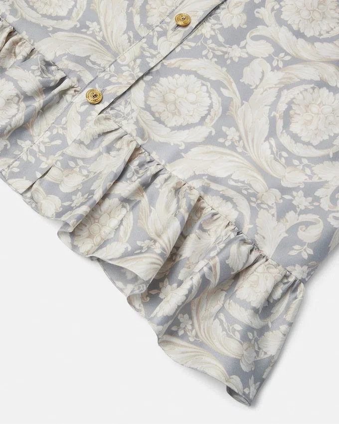 Kids Printed Silk Twill Shirt Dress Kids Printed Silk Twill Shirt Dress