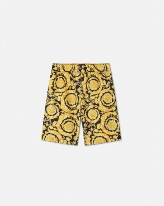 Kids Printed Silk Twill Shorts