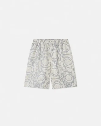 Kids Printed Silk Twill Shorts