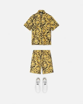 Kids Printed Silk Twill Shorts