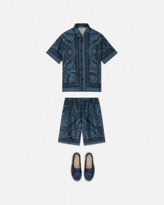 Kids Printed Silk Twill Shorts