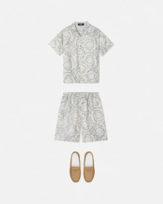 Kids Printed Silk Twill Shorts