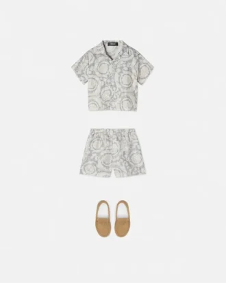 Kids Printed Silk Twill Shirt