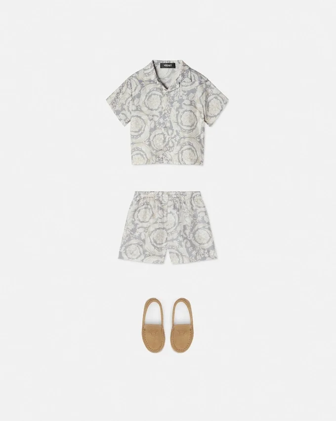 Kids Printed Silk Twill Shorts Kids Printed Silk Twill Shorts