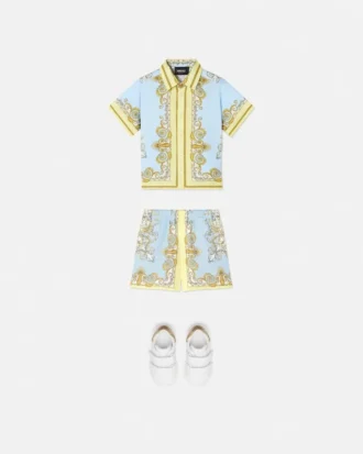 Kids Printed Silk Twill Shirt