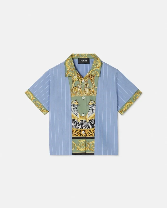 Kids Printed Striped Cotton-Poplin Shirt Kids Printed Striped Cotton-Poplin Shirt