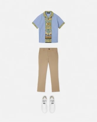 Kids Printed Striped Cotton-Poplin Shirt