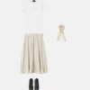 Kids Printed Twill Pleated Skirt