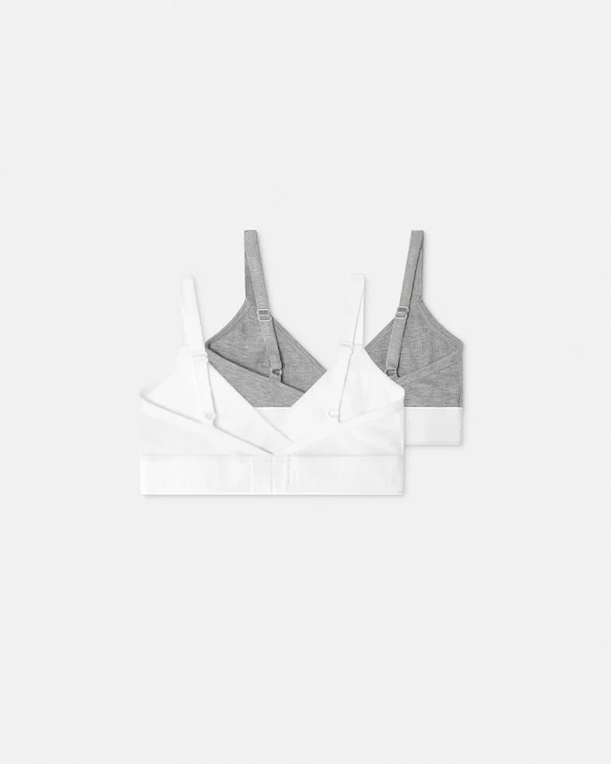 Kids Ribbed Cotton-Jersey Bralette 2-Pack Kids Ribbed Cotton-Jersey Bralette 2-Pack