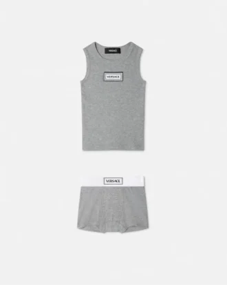 Kids Ribbed Cotton-Jersey Underwear Set