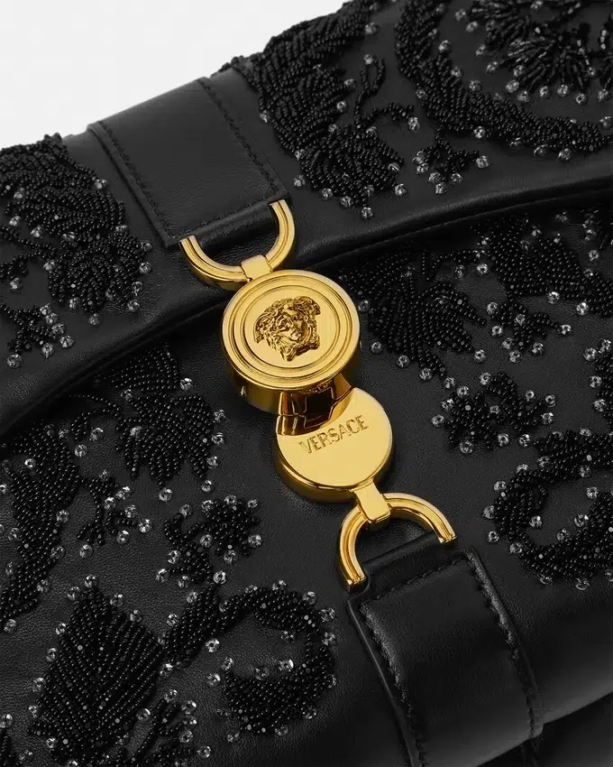 Kleio Embroidered Nappa Shoulder Bag Kleio Embroidered Nappa Shoulder Bag